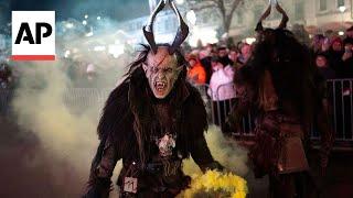 Traditional Krampus run delights spectators in Austria