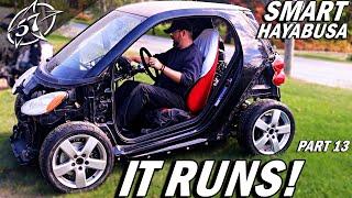 Smart Hayabusa: part 13-- ENGINE STARTING UP -- FIRST DRIVE -- FIRST BACKING UP--- 