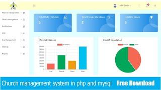 Online Church Management System using PHP/MySQL | Free Source Code