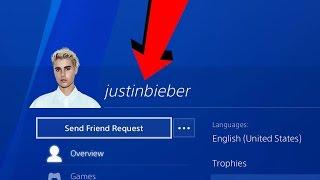 Looking at FAMOUS CELEBRITIES PS4 PROFILES (JUSTIN BIEBER, JOHN CENA, AND MORE)