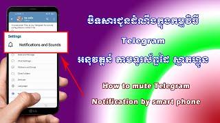 បិទសារជូនដំណឹងក្នុងកម្មវិធី Telegram / How to mute Telegram notification by smart phone