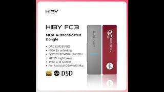 HiBy FC3 Portable MQA 8X Dongle Type C USB DAC Audio HiFi Decoder Headphone Amplifier 3.5 Jack