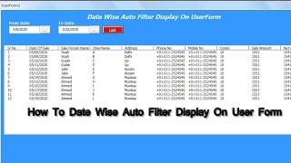 How to data Filter Date Wise On Userfrom