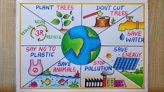 Environment Day poster drawing| World Environment day drawing| Save Earth Poster drawing|Save Nature