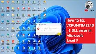 HOW TO FIX, EXCEL.EXE VCRUNTIME140_1.DLL; ERROR || How to solved, vcruntime140_1.dll error in excel
