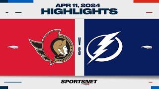 NHL Highlights | Senators vs. Lightning - April 11, 2024