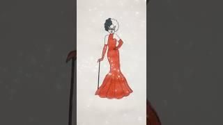 Cruella red dress roller paint ️#art #cruella #ytshorts #shorts #viralshort