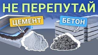 В чем РАЗНИЦА между БЕТОНОМ и ЦЕМЕНТОМ?