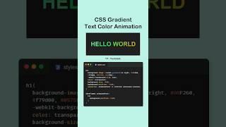 css gradient text color animation #shorts #css #cssanimation #css3 #html