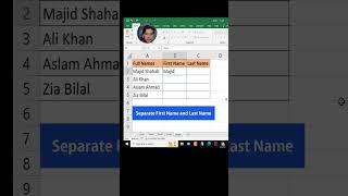 How to Separate First Name Last Name in Excel  #shorts #youtubeshorts #ytshorts