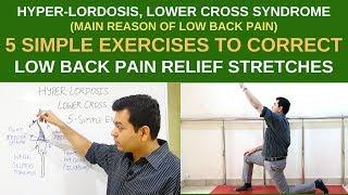 Hyperlordosis, 5 Simple Exercises For lower back pain relief, LOWER CROSS SYNDROME, Pelvic Tilt