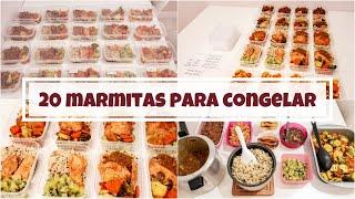 20 MARMITAS PARA CONGELAR | Como fazer e congelar marmitas saudáveis para 20 dias