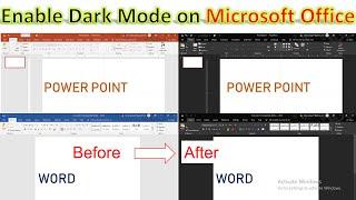 How to Enable Dark Mode in Microsoft Office 2019( in hindi)| How to Change Theme on M S Office|