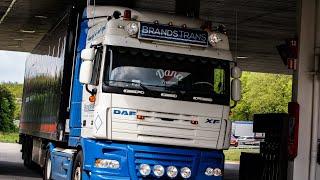 daf 105 xf 6 cylinder open pipe sound // brandstrans