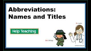 How to Abbreviate Names and Titles | English Spelling Abbreviations Lesson