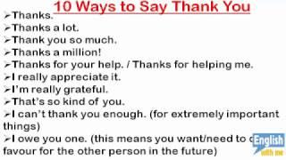 English Phrases for Conversation (08): 10 Ways to say Thank you