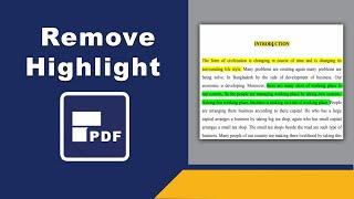 How to Remove Highlight from pdf using Pdfelement