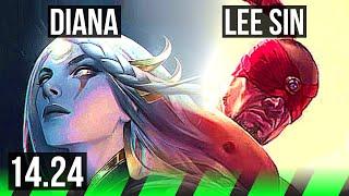 DIANA vs LEE SIN (JGL) | 6/0/2, 600+ games, Dominating | KR Master | 14.24