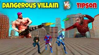 Tipson Fight Dangerous Villain | Rope Hero Vice Town | Tipson Kill Villain | Hard Spider 2.0