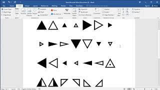 How to type different types of triangle symbols in Word