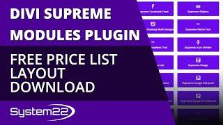 Divi Supreme Modules Free Price List Layout Download 