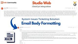 UiPath | Gmail Email Body Formatting in UiPath Studio Web | ChatGpt Integration | English