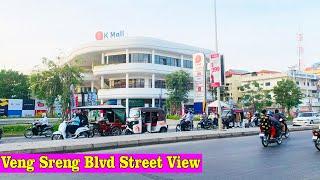 Phnom Penh Morning Drive Street View on Veng Sreng Blvd