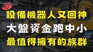 設備機器人又回神，大盤資金跑中小型個股，最值得擁有的族群|#宏碁#台達電#皇昌#家登#由田#東台#友達(AI字幕)