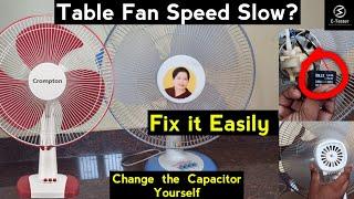 How to increase table fan speed easily | Capacitor replacement | ETester