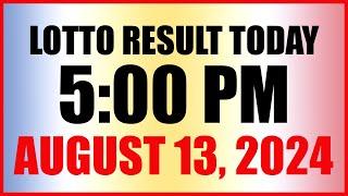 Lotto Result Today 5pm August 13, 2024 Swertres Ez2 Pcso