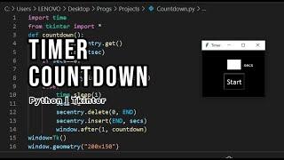 Countdown Timer GUI Python Project in just 10 minutes | Python | Tkinter | Urdu | Hindi