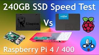 240GB SSD Kingston Vs Crucial Speed Test. Raspberry Pi 4, Pi 400.