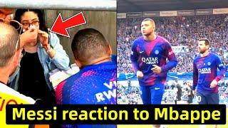 Mbappe hitting fan girl during warm up with Messi in Strasbourg vs PSG