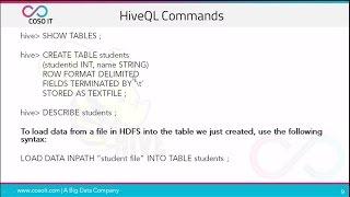 What is Hive and HiveQL? | Apache Hive Tutorial for Beginners | Hive Architecture | COSO IT