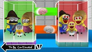 BRAIN EXCHANGE MINION FAMILY vs MINION.EXE in MINECRAFT ! WHAT'S INSIDE MINIONS - Gameplay
