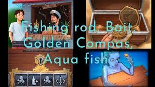 captain Terry quest: summertime saga fishing rod bait spacial bait golden compass aqua fish roz