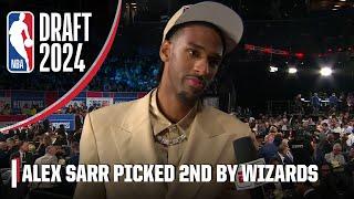 Alex Sarr gets emotional after being selected with 2nd pick by Wizards | 2024 NBA Draft