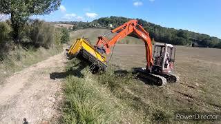 Trinciatura rovi con escavatore Kubota e trincia femac