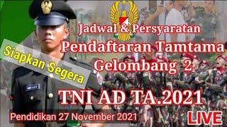 Pendaftaran Tamtama Gel 2 TNI AD  2021