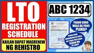 LTO REGISTRATION SCHEDULE | KAILAN DAPAT MAGRENEW NG REHISTRO NG IYONG MOTOR VEHICLE