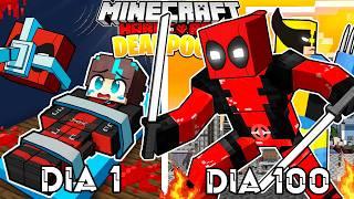 🟥SOBREVIVÍ 100 DÍAS como DEADPOOL en Minecraft HARDCORE!