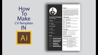 How to Create a Creative CV/Resume Template  Design in Adobe Illustrator CC Tutorial