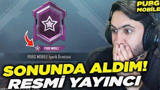 RESMİ YAYINCI ÜNVANI ALDIM ! PUBG MOBİLE YILDIZI (PUBG MOBİLE İÇERİK ÜRETİCİSİ ÜNVANI)