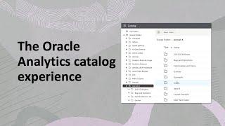 The Oracle Analytics catalog experience