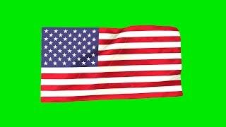 Green Screen USA flag waving FREE download America stock footage