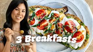 3 HIGH PROTEIN BREAKFASTS (No cook) | Food in Progress