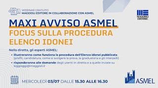 Maxi Avviso Asmel: focus sulla procedura Elenco idonei