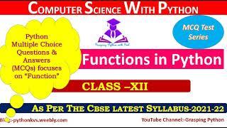 Part-1| Python MCQs | Functions in Python | MCQs with Explanation | MCQs With Answer in Python