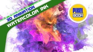 Transitions Watercolor Ink Motion Green Screen Colorful Alpha Matte - PixelBoom