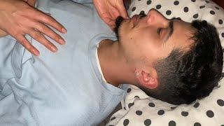 Soothing ASMR session on my hubby/Telling our love story🩶(skin tracing&scalp scratching)